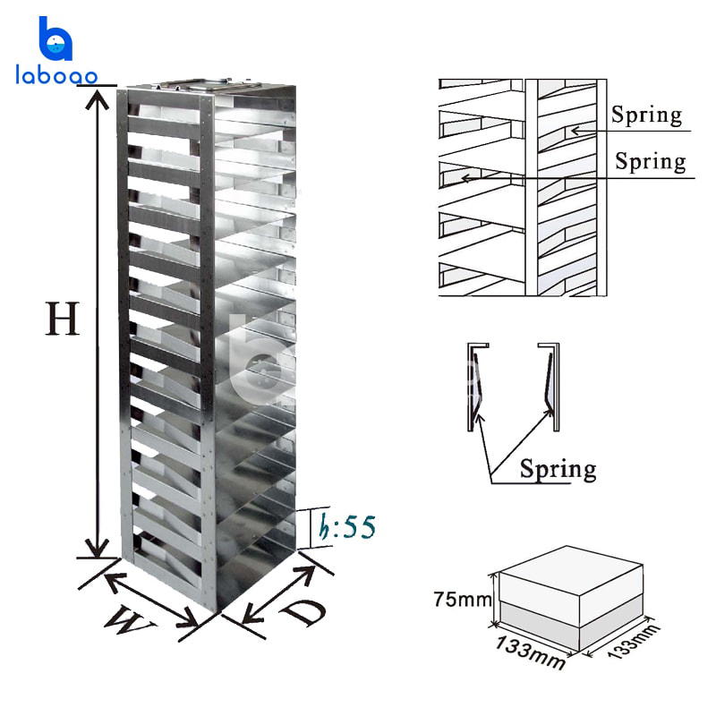 Vertical Racks With Spring For Chest Freezer/Liquid Nitrogen Tank For 3'' Standard Boxes Storage